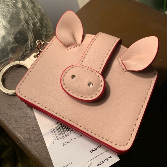Authentic Kate Spade leather PIG card cs/Keychain - Picture 3 of 8